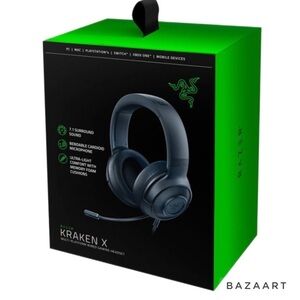 Razer Kraken X Multi-Platform Wired Gaming Headset 7.1 Surround Sound Black New